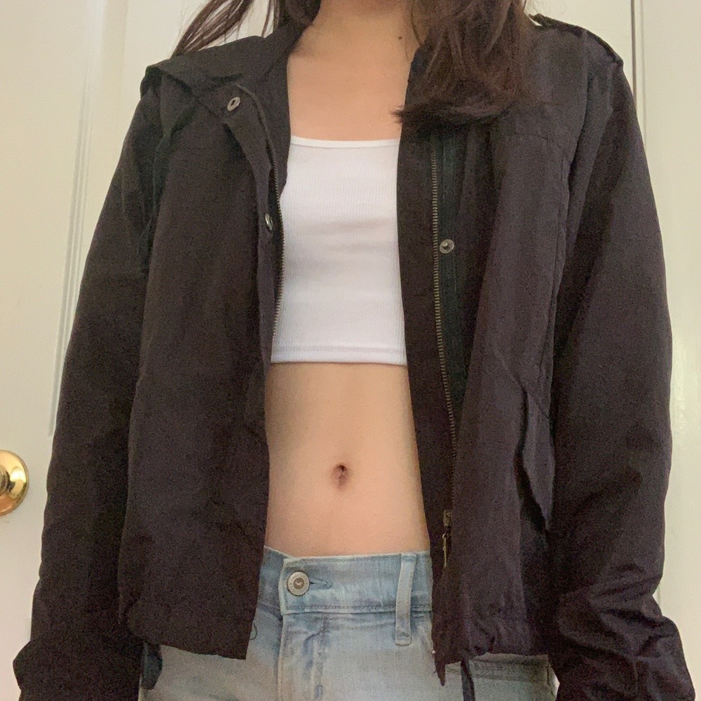 vintage brandy melville rain coat (navy)
